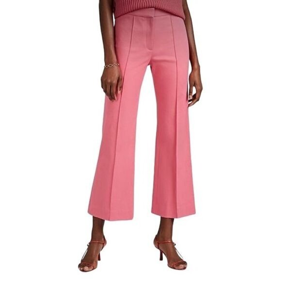 Derek Lam Pink Cotton Twill Cropped Flare Trouser Pants IT 38 - Picture 1 of 14